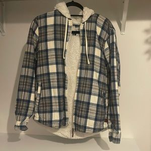 LL Bean Sherpa flannel zip up